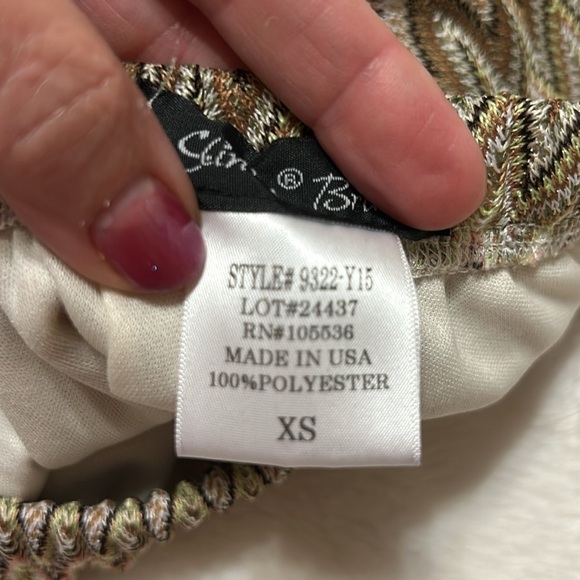 Slinky Multicolored Wide Leg Pants. XS - Picture 8 of 8